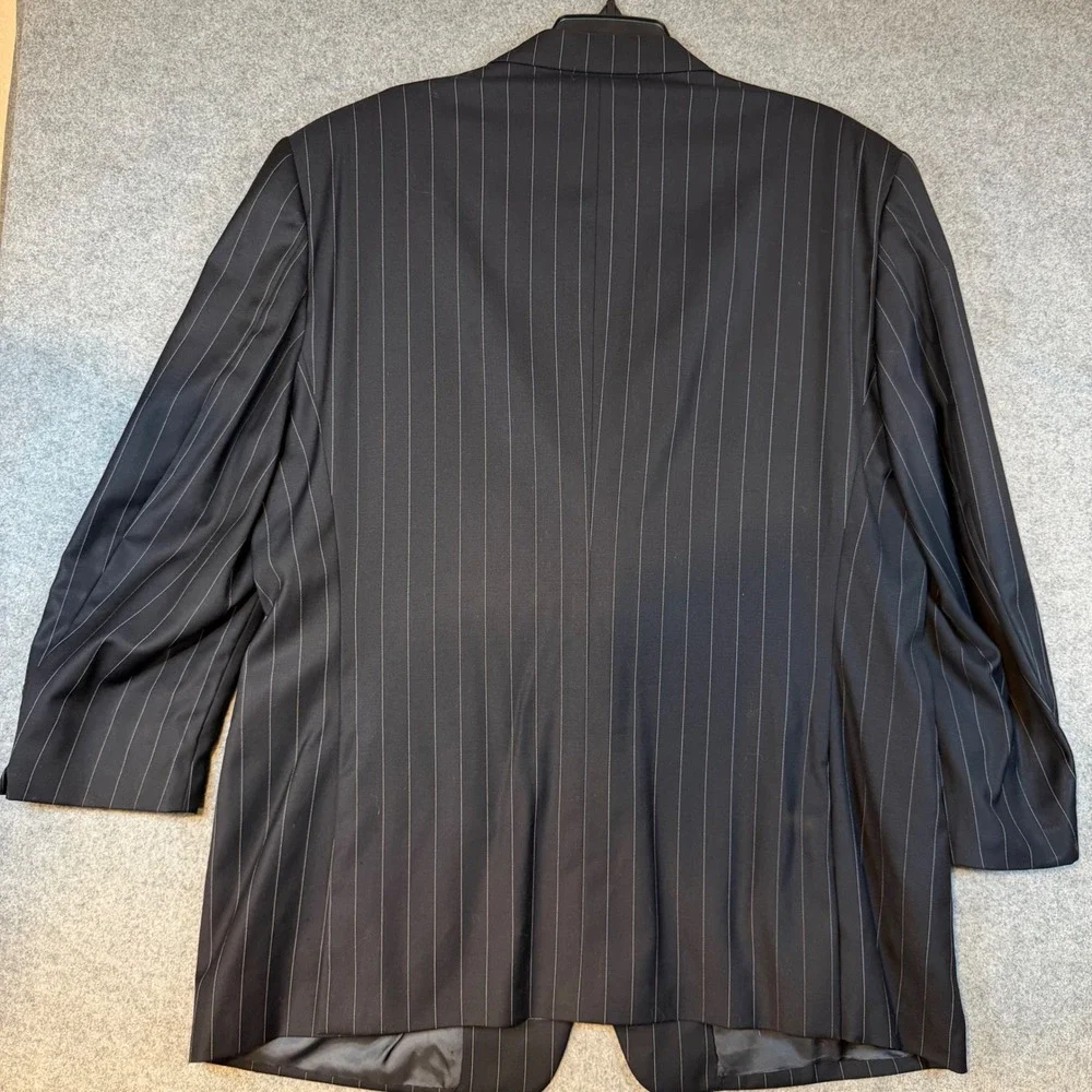 Britches of Georgetowne Loro Piana Wool Pinstripe Blazer Mens 46R Navy Hilton